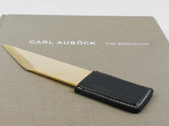 Carl Aubock Large Letter Opener Knife No. 4215, Brass, Leather, Vienna 1950s