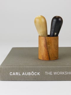 Carl Aubock II „The Bombs“  Salt Pepper Shakers, Walnut & Horn, Vienna, 1950s