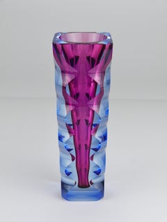 Oldrich Lipsky Art Glass Studio Vase by Atelier Exbor, Czechoslovakia, 1960s