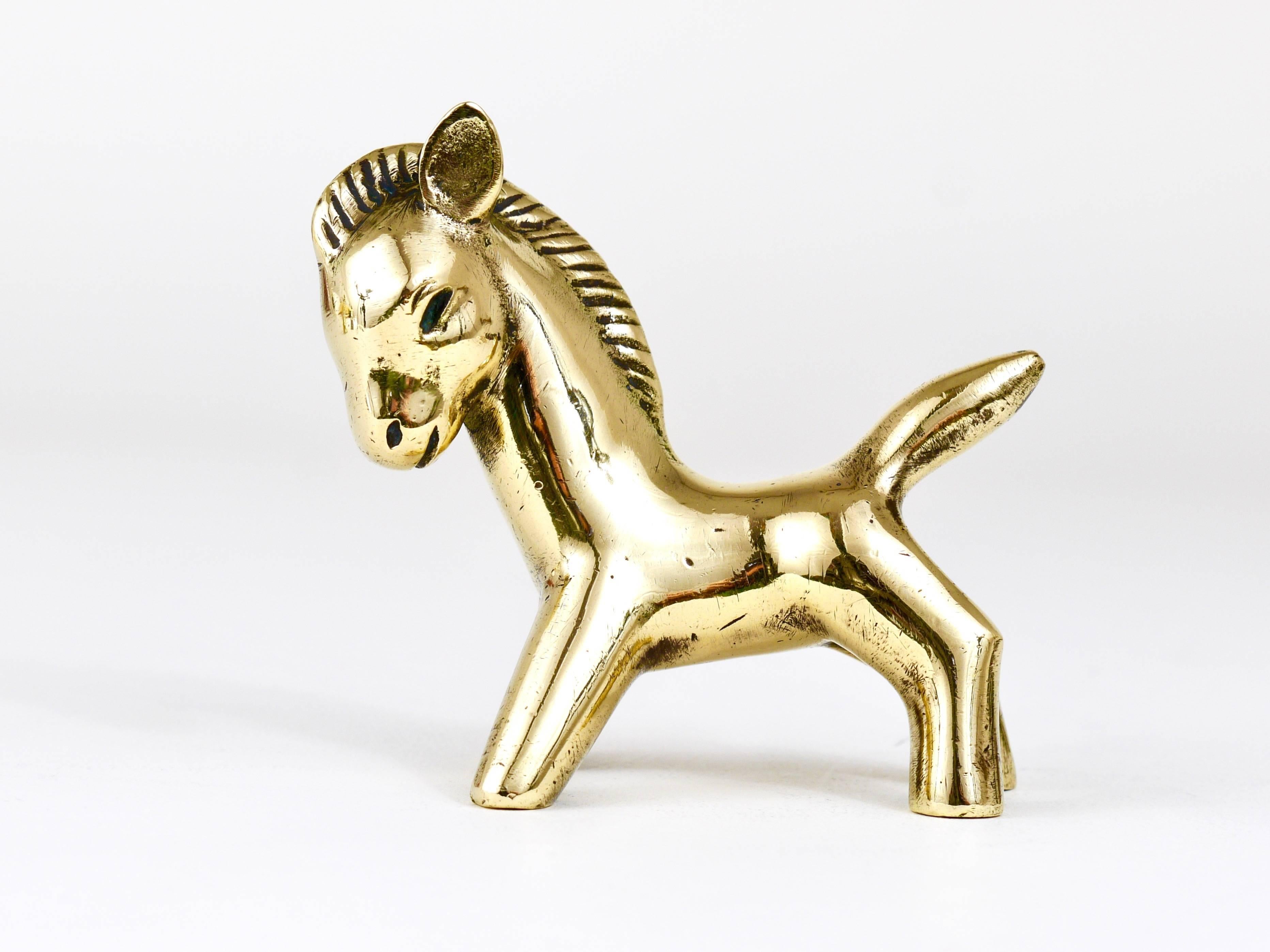 20th Century Walter Bosse Midcentury Horse Brass Figurine, Herta Baller, Austria, 1950s For Sale