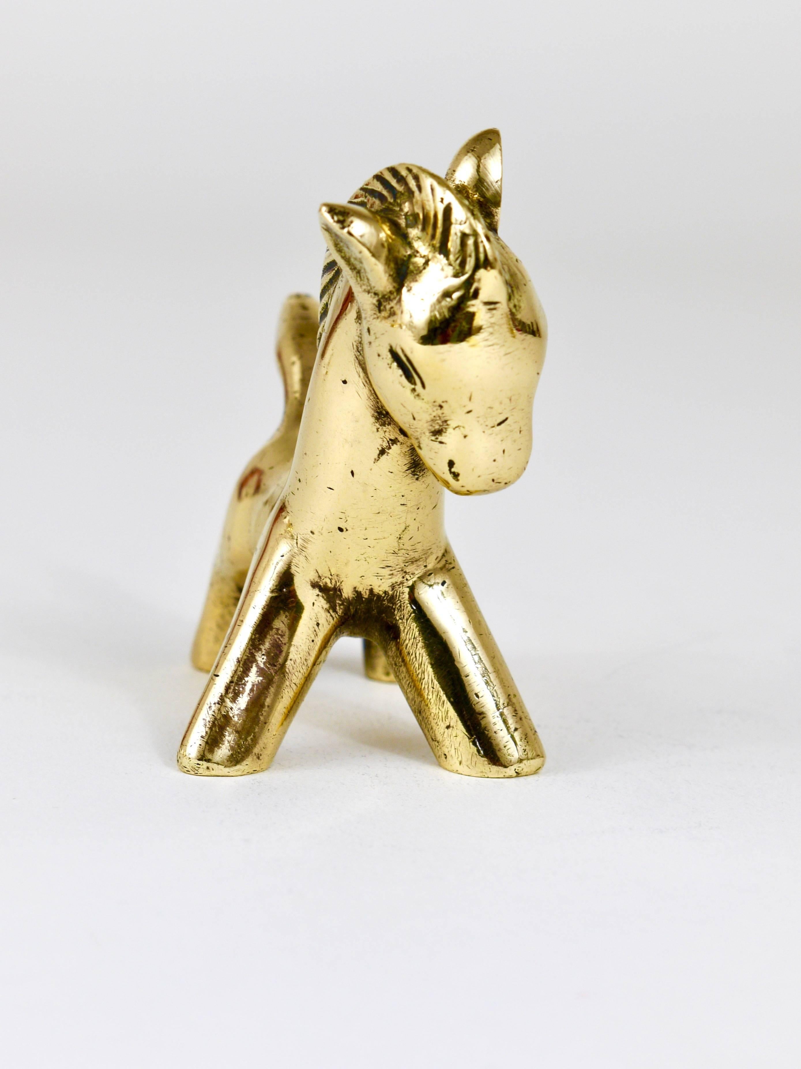 Walter Bosse Midcentury Horse Brass Figurine, Herta Baller, Austria, 1950s For Sale 2