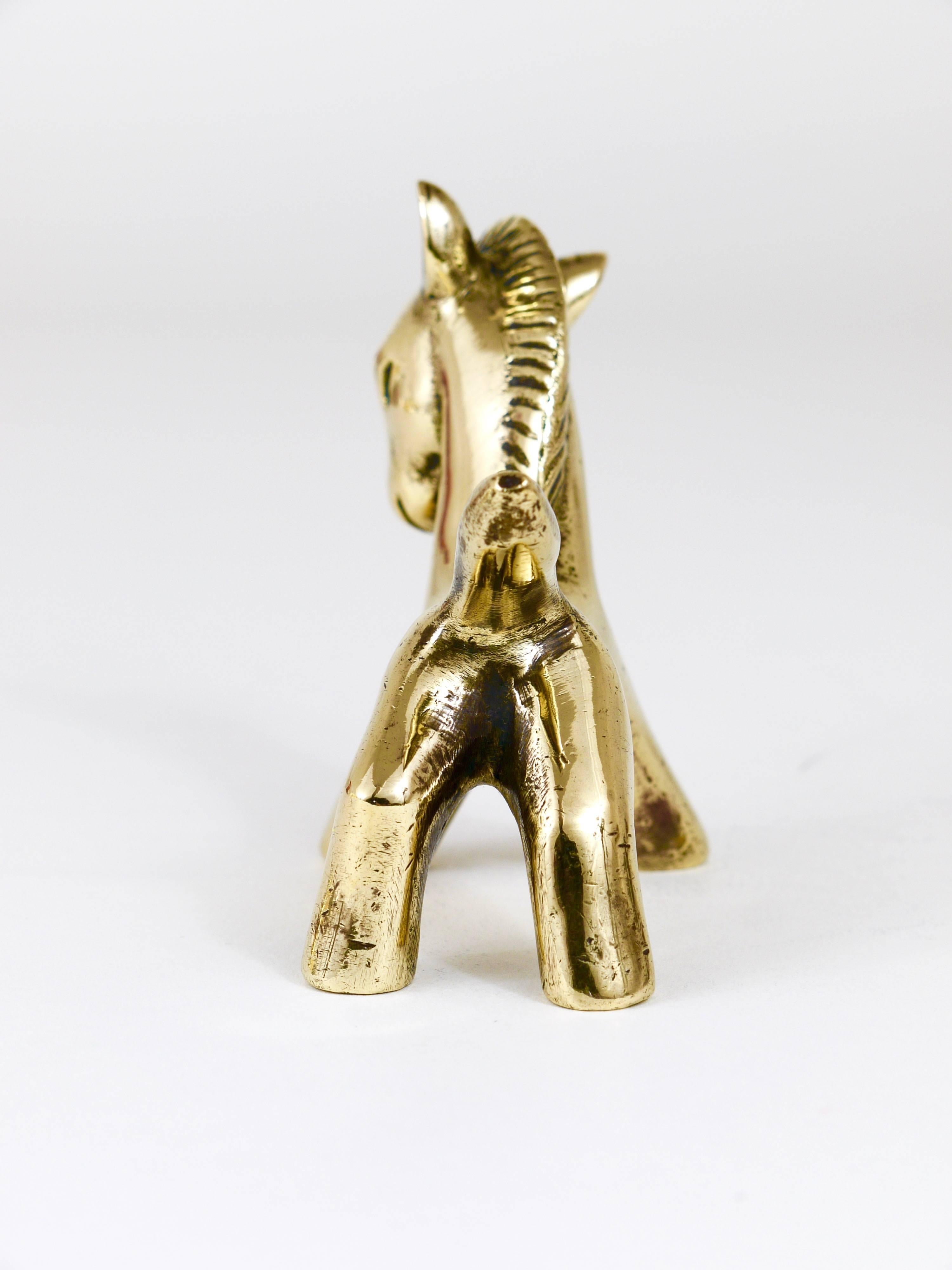 Walter Bosse Midcentury Horse Brass Figurine, Herta Baller, Austria, 1950s For Sale 1