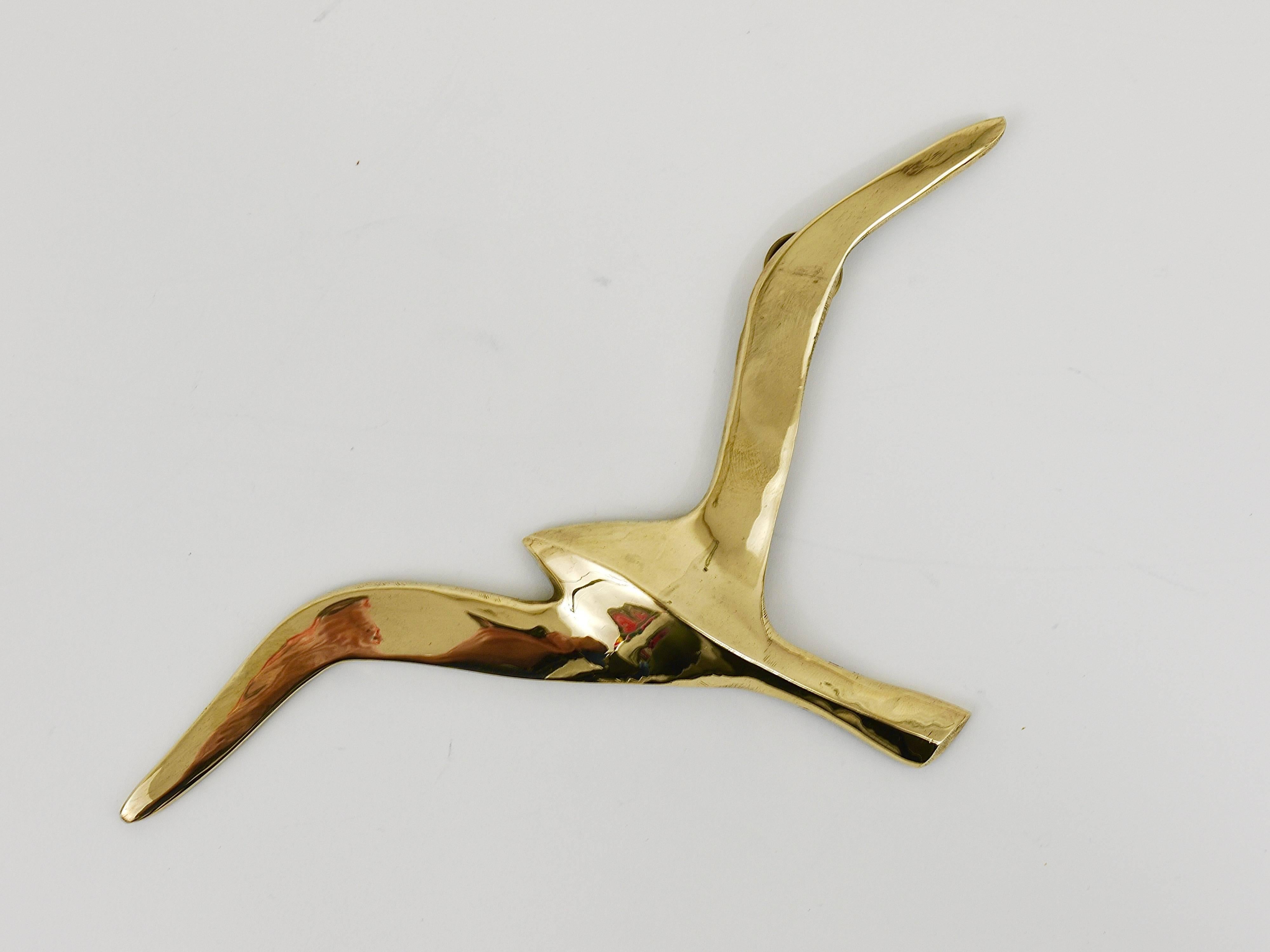 Six Wall-Mounted Midcentury Seagull Bird Brass Sculptures, Austria, 1950s 1