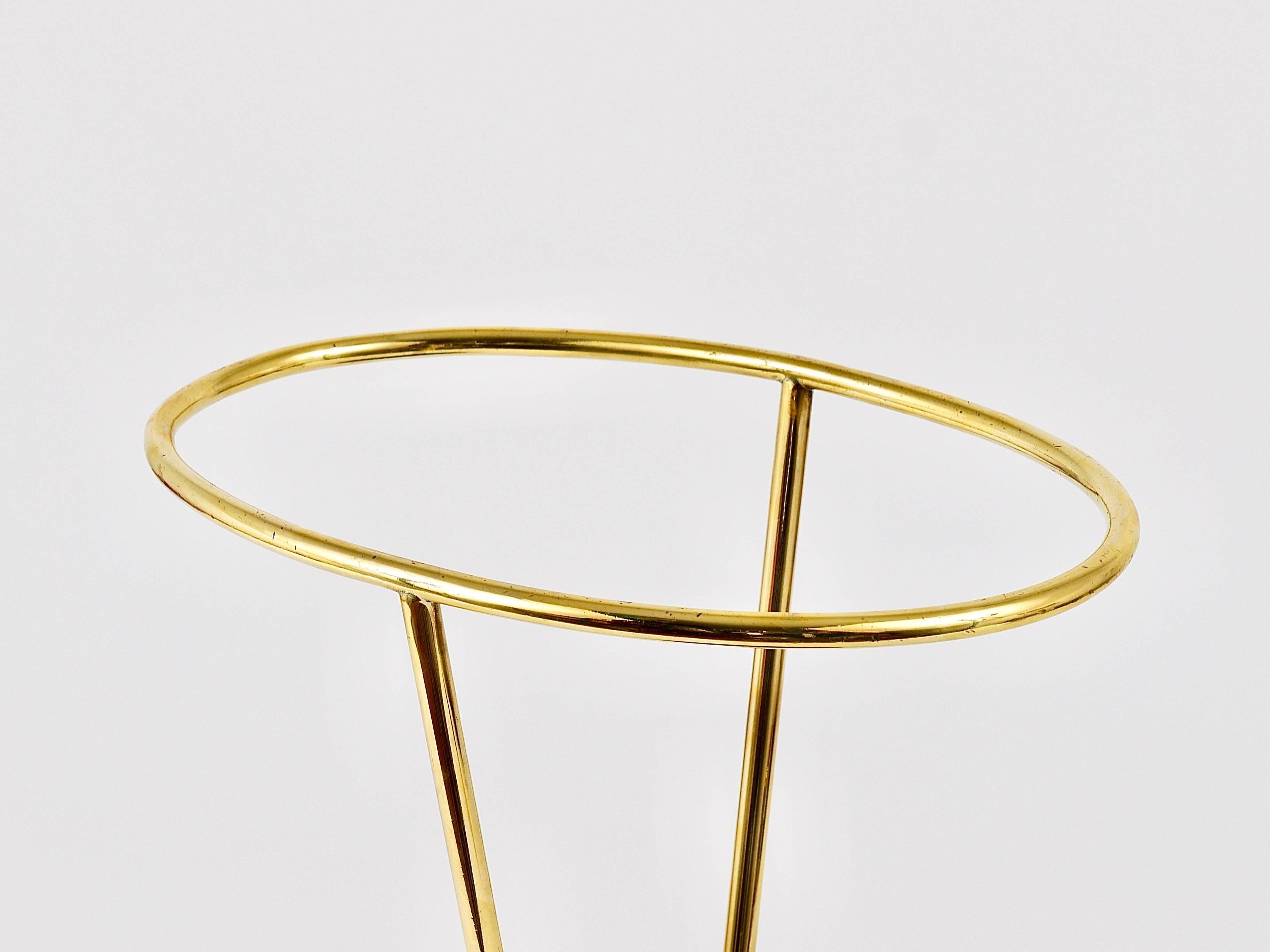 Carl Auböck Mid-Century Brass Umbrella Stand, Austria, 1950s For Sale 1