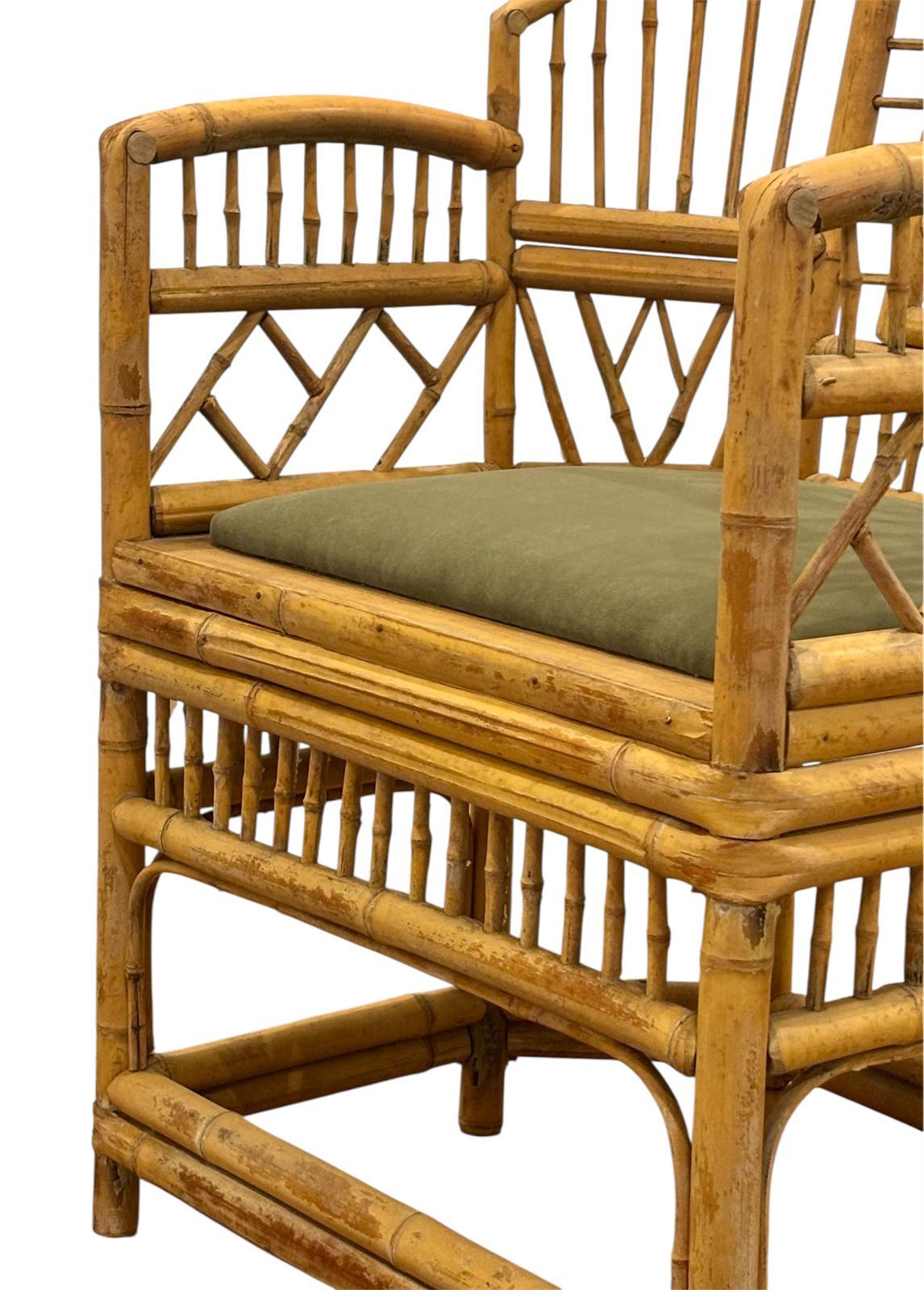 Sillon de bambou blanc et caña Split Reed Bon état - En vente à VALÈNCIA, ES