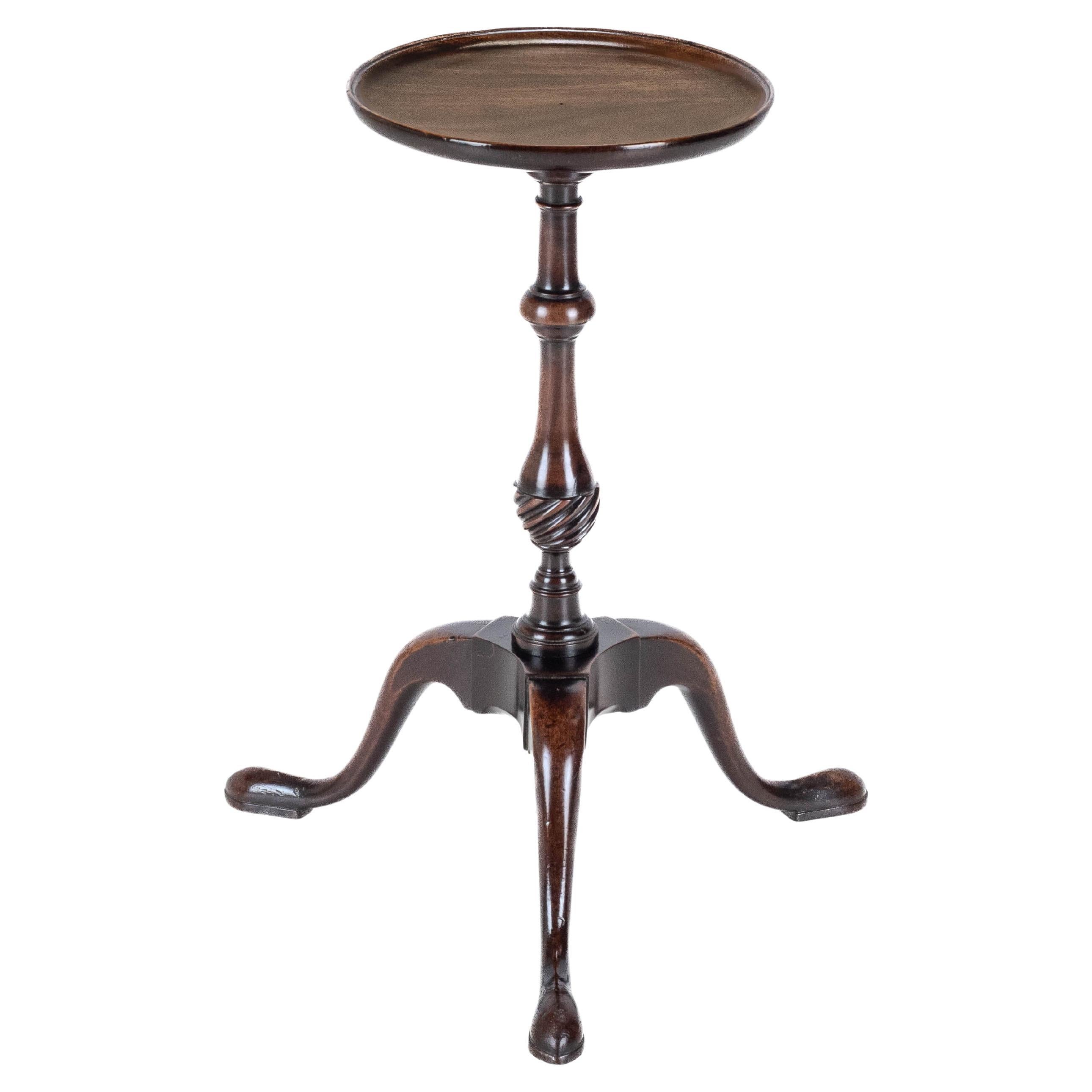 Trípode Georgiano de Caoba del Siglo XVIII / Mesa de Vino (Lateral Ocasional Pequeña)