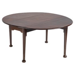 George II Cuban Mahogany Gate-Leg Drop-Leaf Oval Dining Table with Pad Feet
