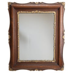 French Rococo Revival Oak and Gilt Gesso Wall Mirror Circa 1880 (c19th Louis XV)