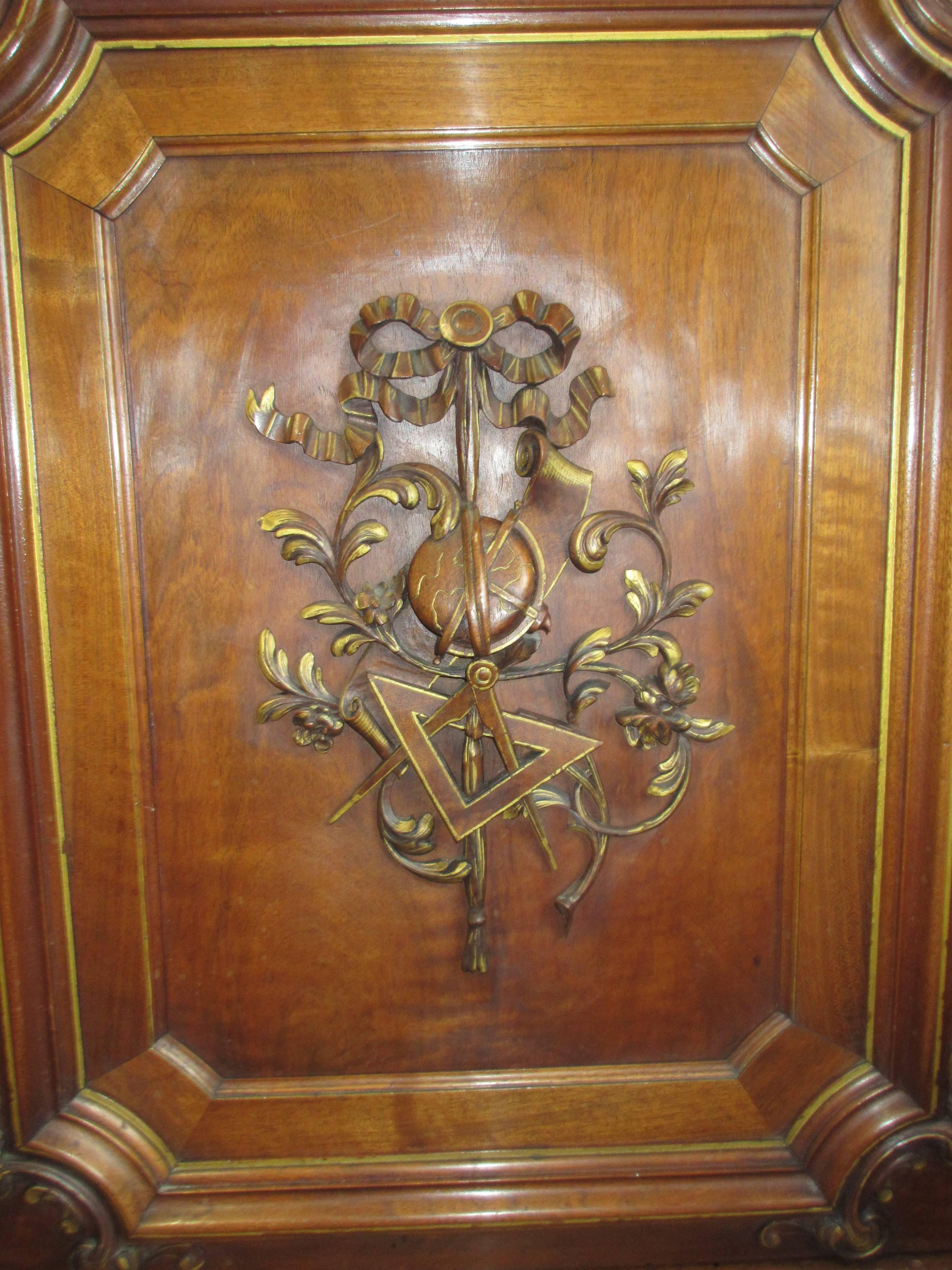 Dutch Masonic Marble-Top Illustration or Print Cabinet, Signed For Sale 2