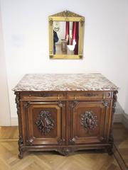 Dutch Masonic Marble-Top Illustration or Print Cabinet, Signed