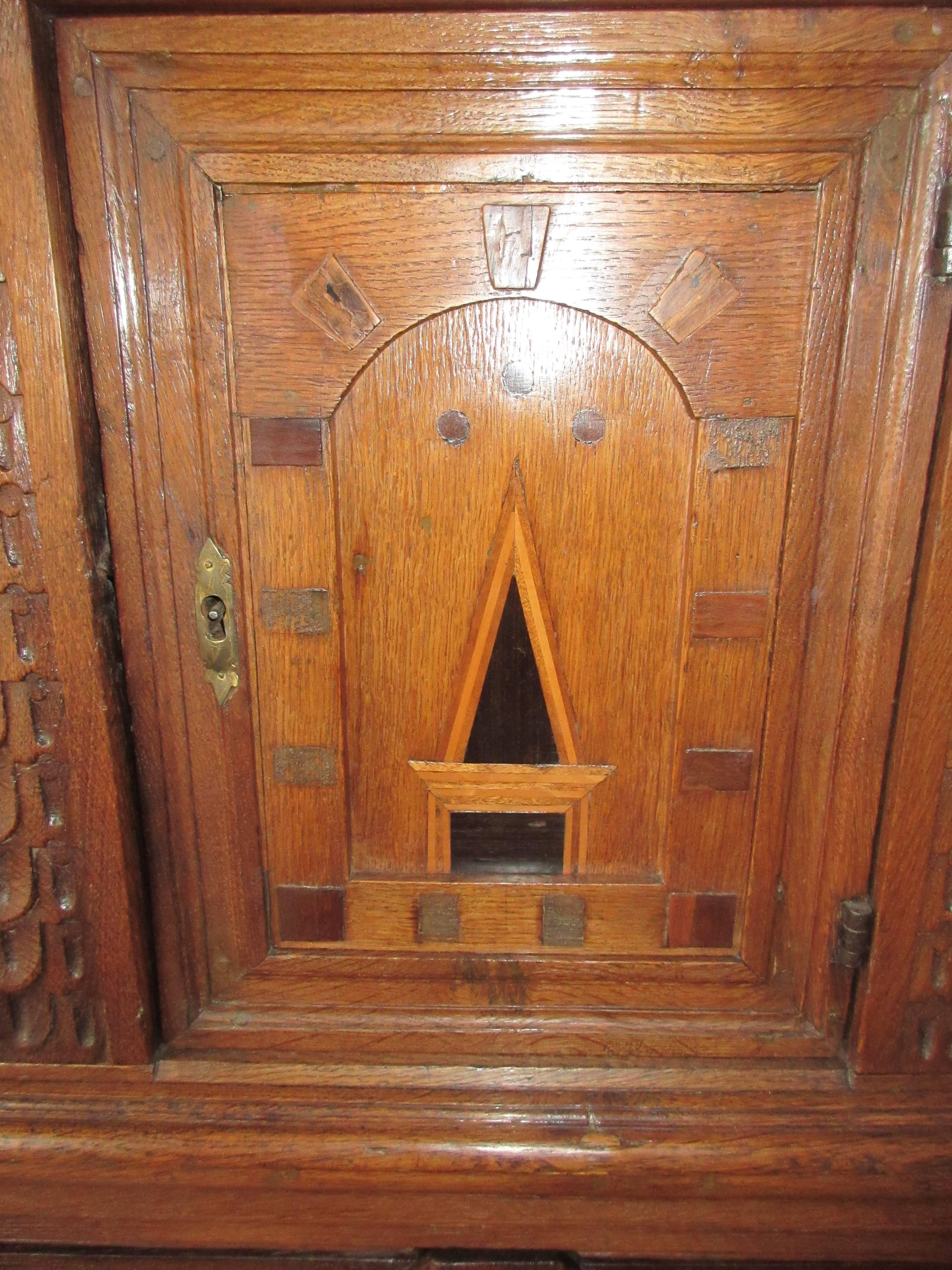 Early 20th Century Antique Oak Jewish / Masonic / Amorc Tabernacle Cupboard For Sale