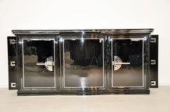 1930s Art Deco Buffet from New York in High-Gloss Black