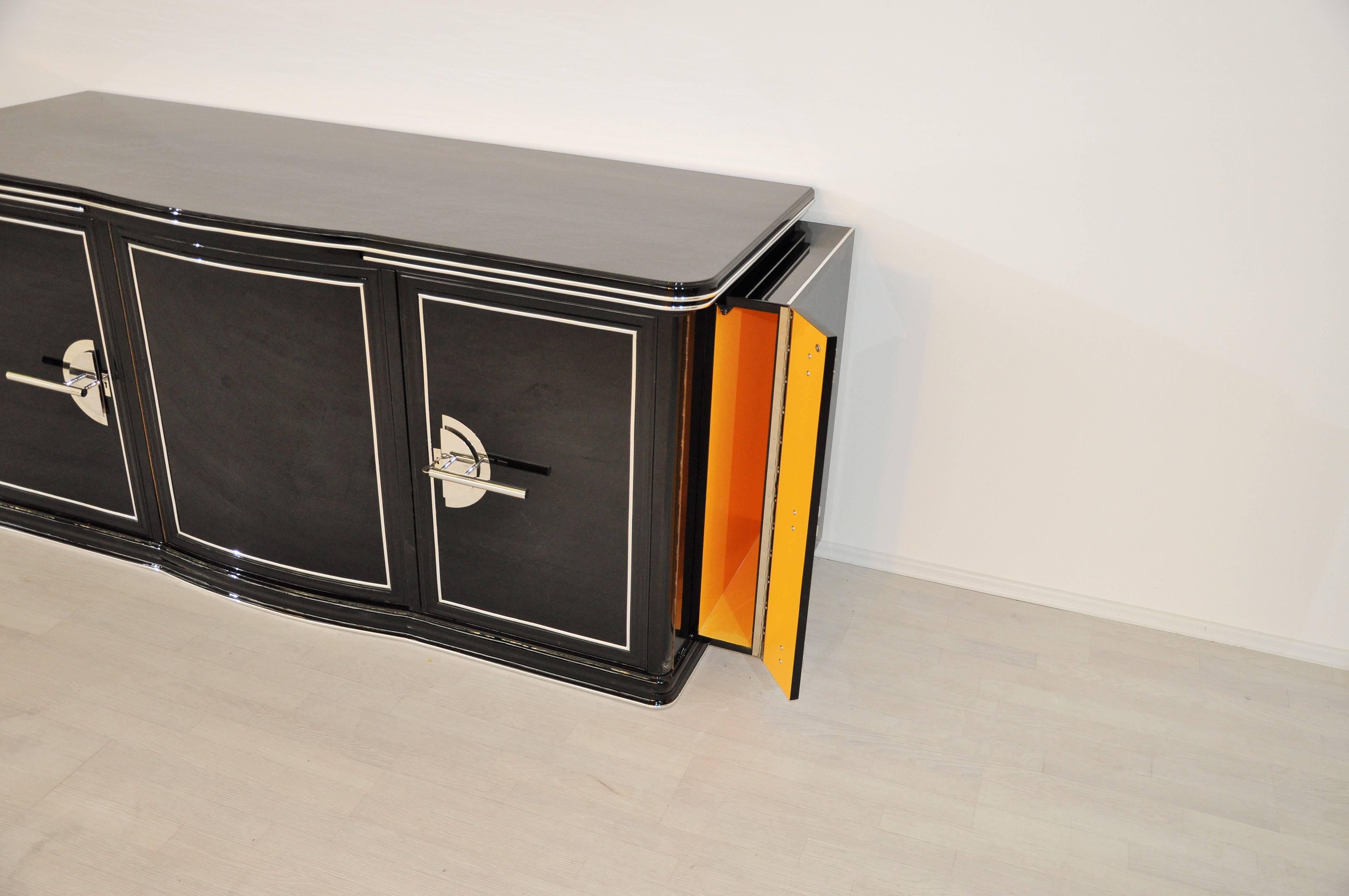 1930s Art Deco Buffet from New York in High-Gloss Black 1