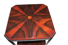 Palisander Art Deco Side Table with Fluted Legs