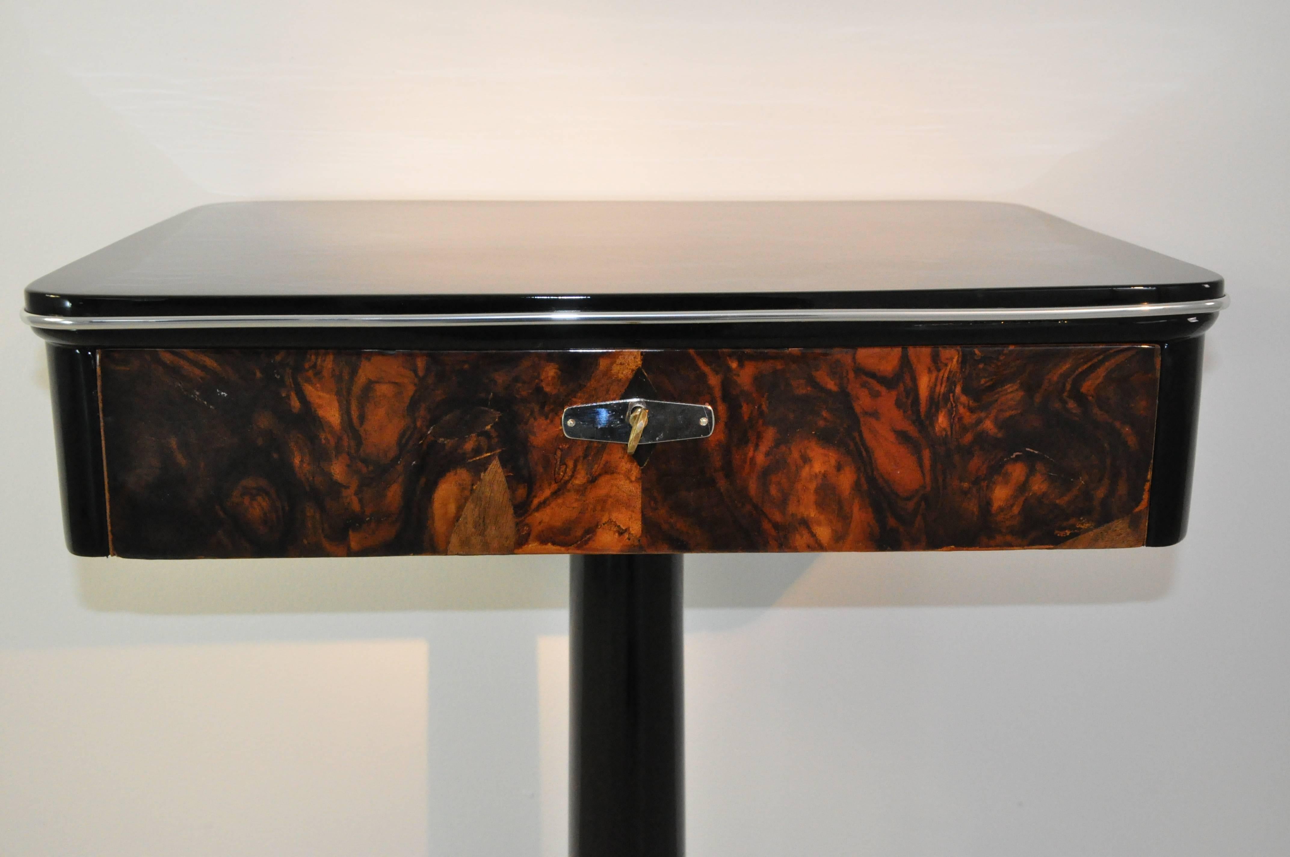 Art Deco Console Table with a Walnut Drawer 2