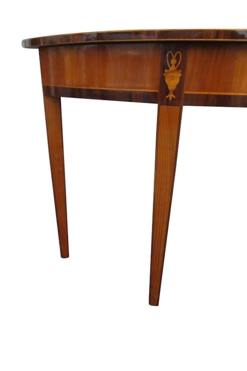 Hand-Crafted Walnut and Cherry Tree Wood Console from the Biedermeier Period