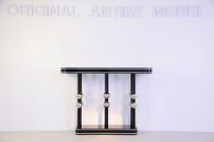 Black Art Deco Console with Chrome Balls