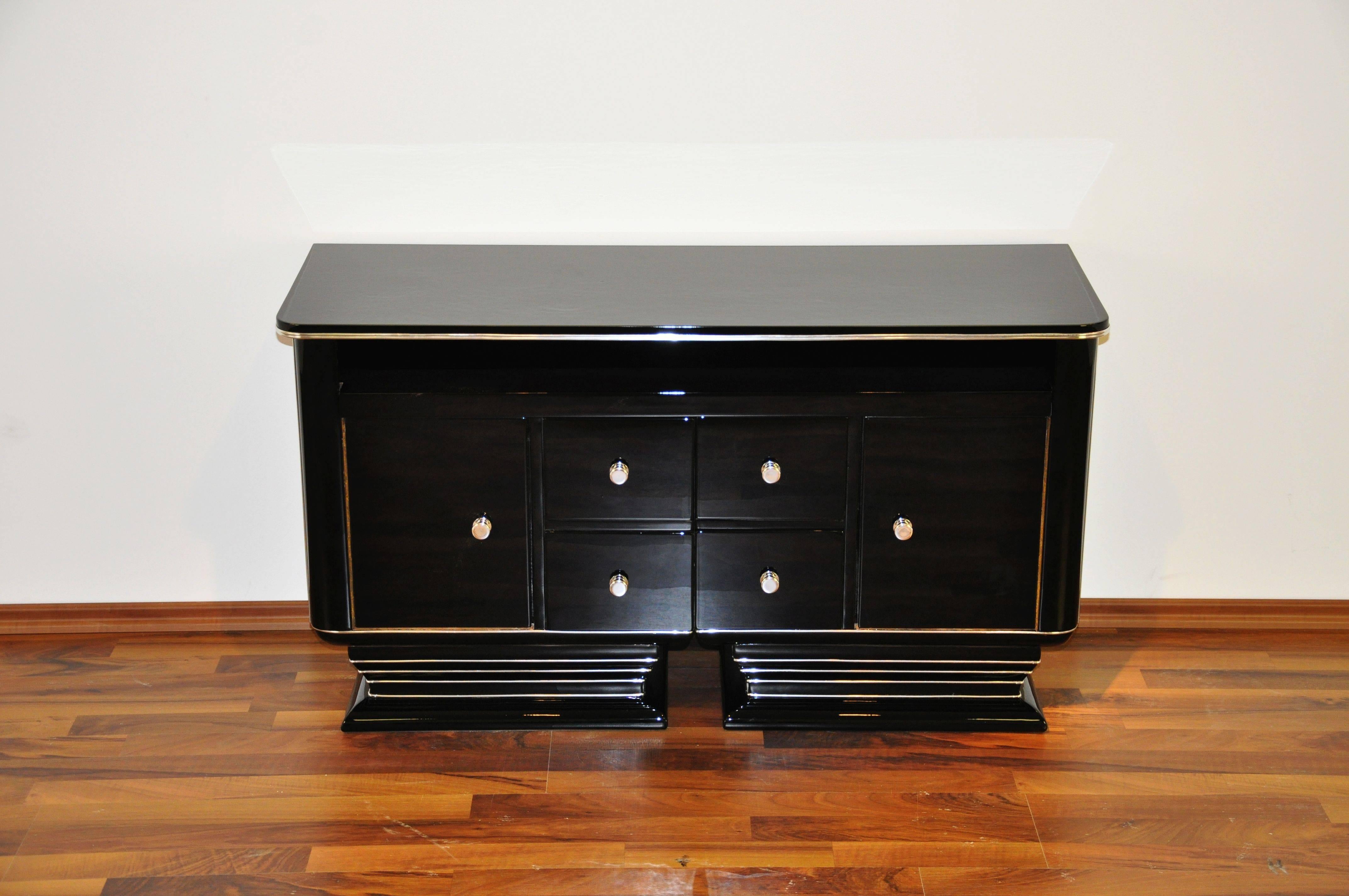 French Black Art Deco Commode