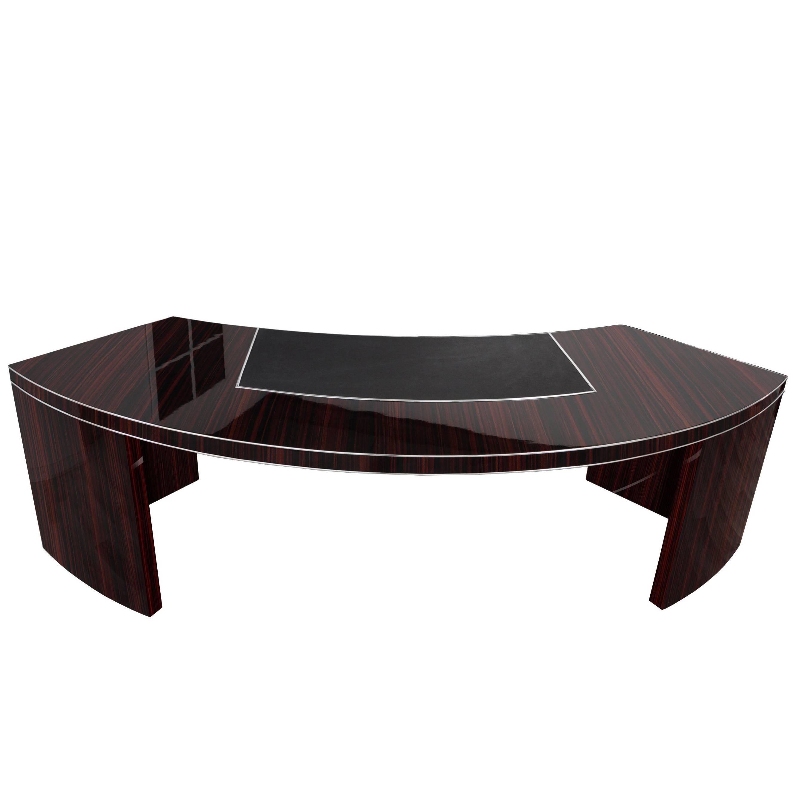 Extra Large Bauhaus Desk with a Macassar Veneer For Sale