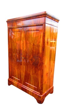 1840s Biedermeier Wardrobe with Walnut Veneer