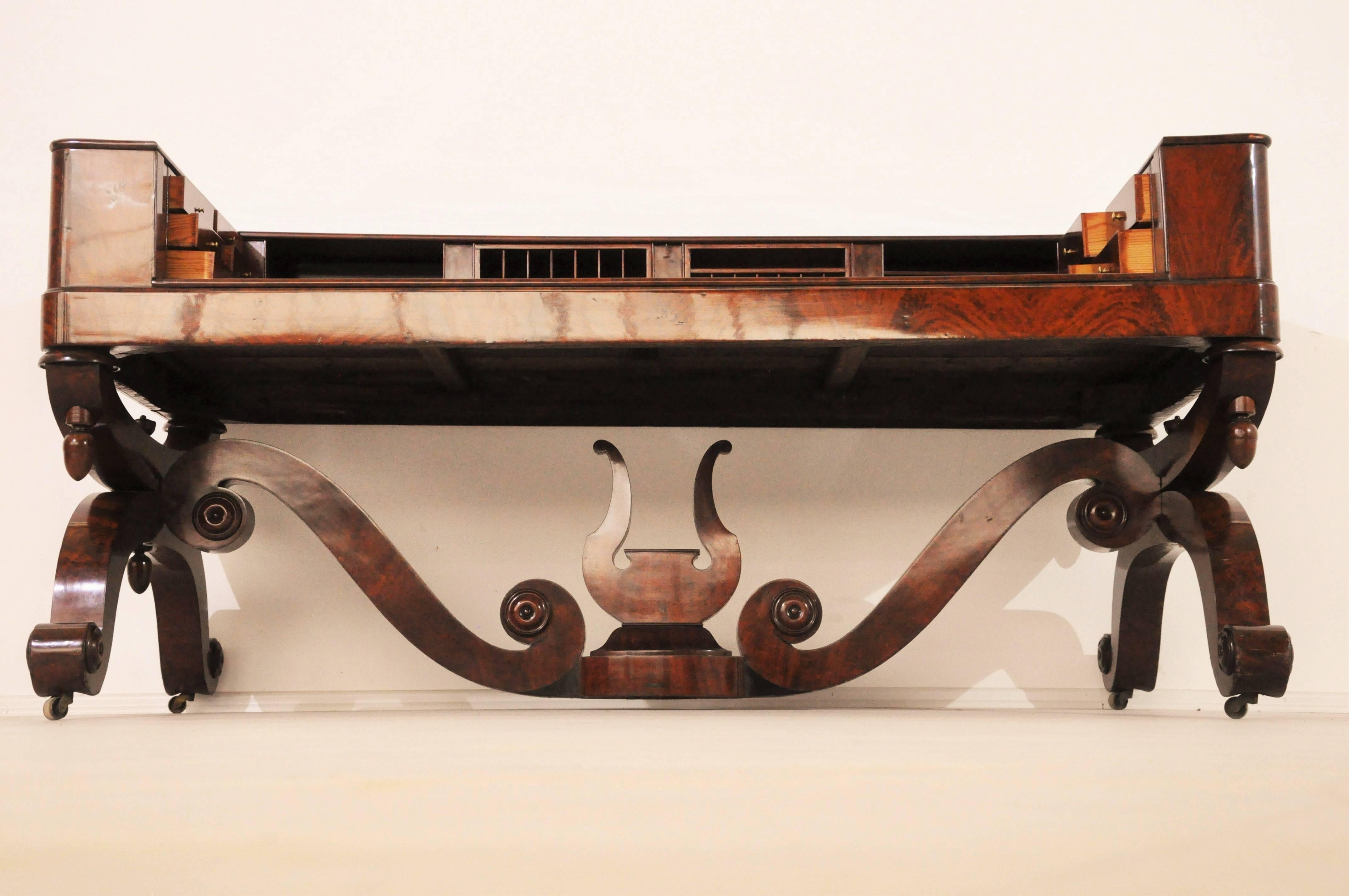 19th Century Antique Biedermeier Mahogany Desk from 1830