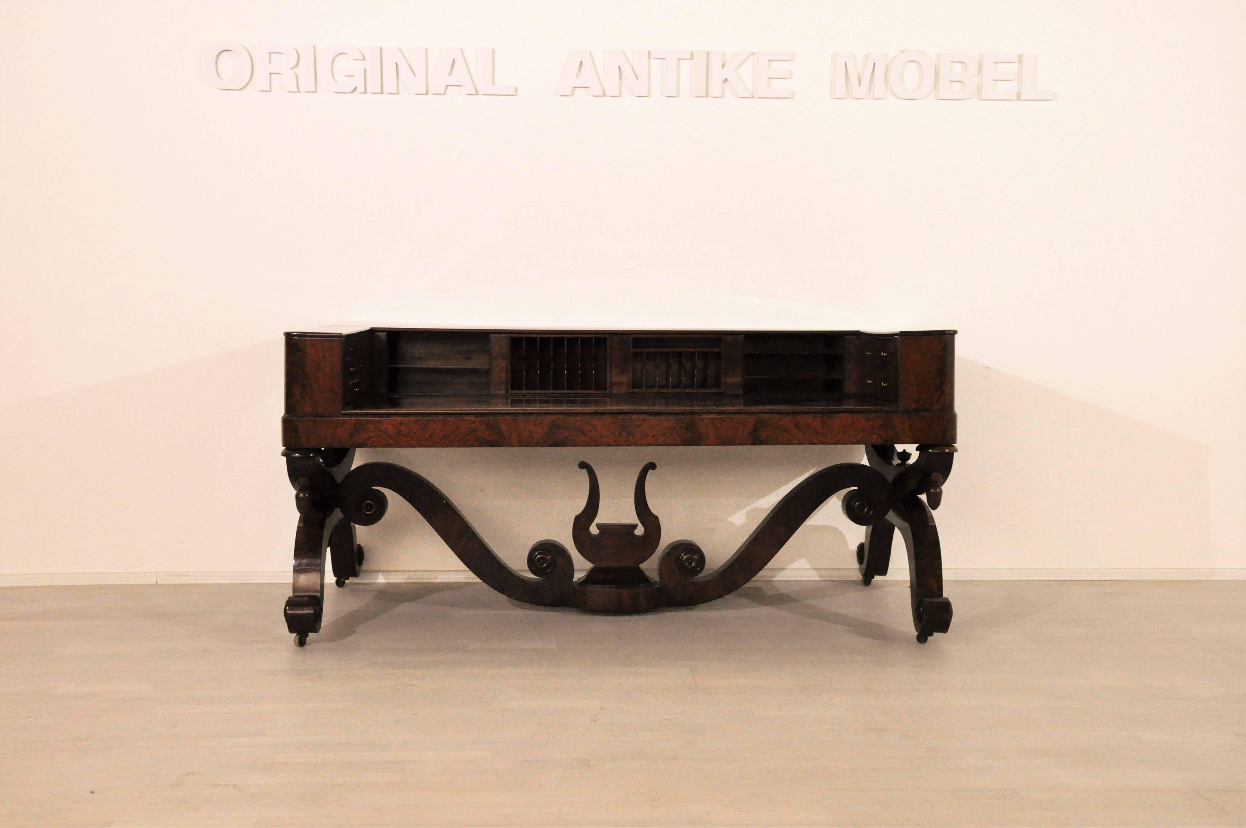 Antique Biedermeier Mahogany Desk from 1830 1