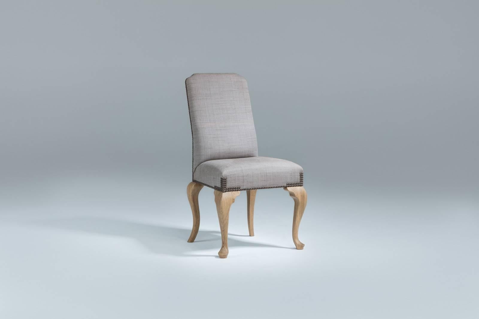with front cabriole legs. Made to order in 6-8 weeks. Price per chair £1100 plus 2-2.5 metres of fabric.