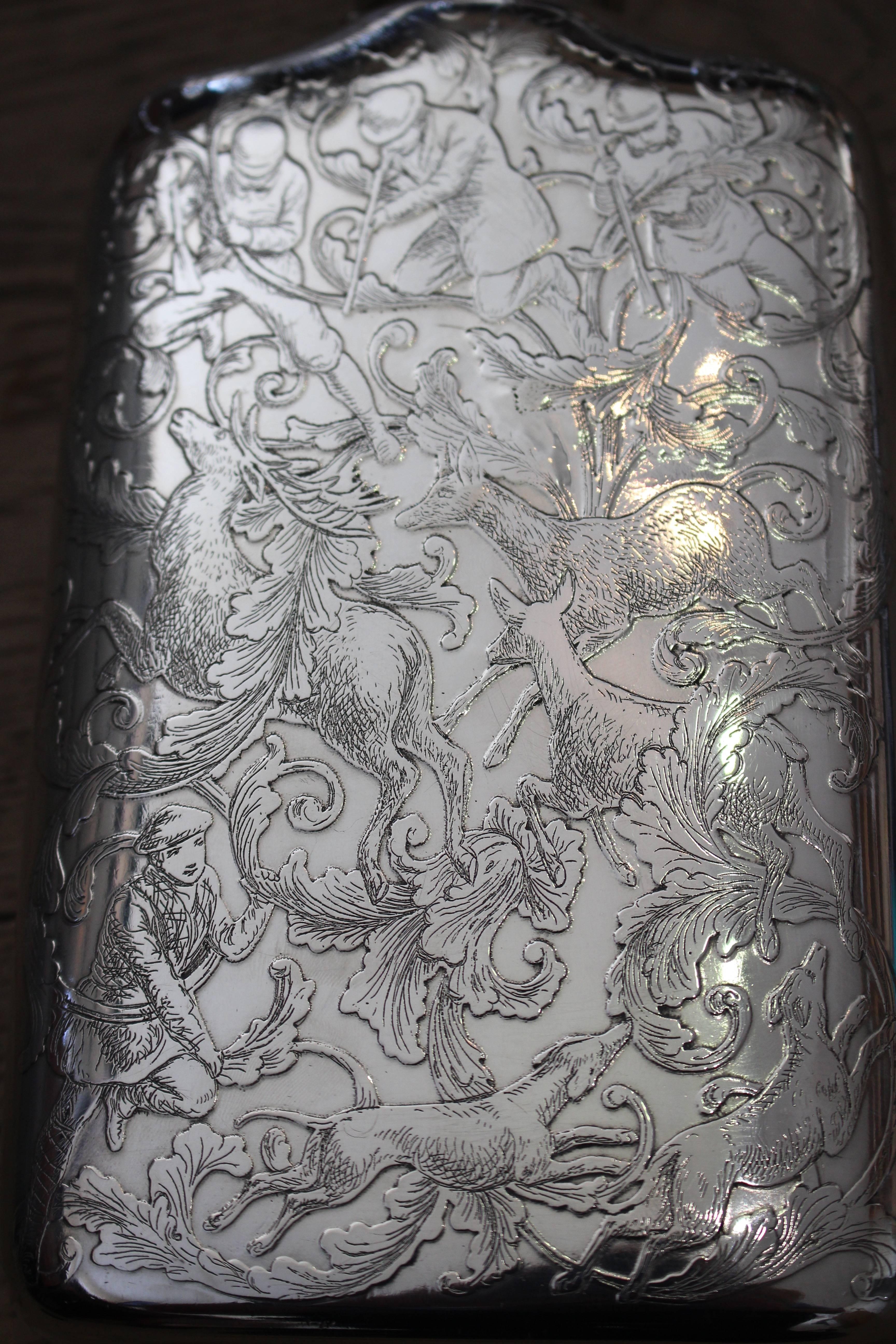 Late 19th Century Large Silver Spirit Flask by Tiffany & Co., circa 1880