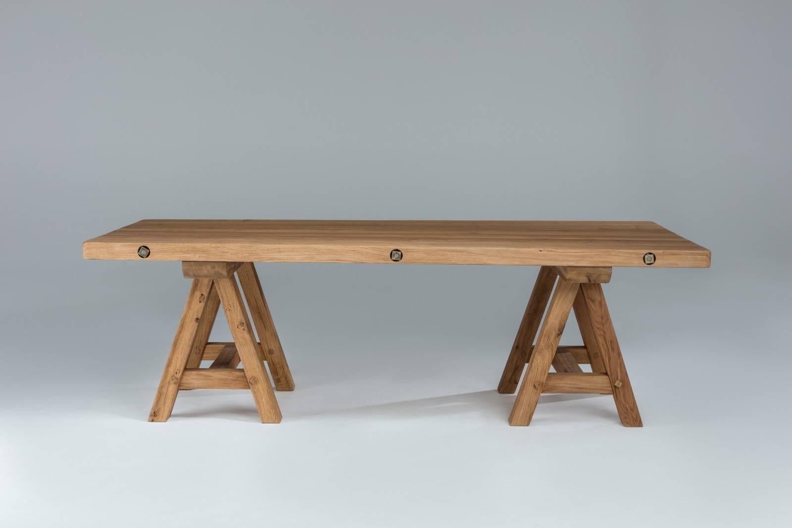 Mesa caballete de roble francés a medida Roble en venta