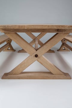 Bespoke French Oak X-Frame Table