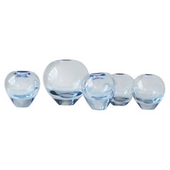 Rondo Vases Aqua by Per Lütken for Holmegaard, Denmark, Set of 5