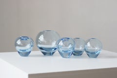 Rondo Vases Aqua by Per Lütken for Holmegaard, Denmark, Set of 5