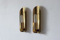 Mid-Century Modern Brass Wall Sconces, Set of 2