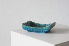Mid-Century Modern Rimini Blue Ceramic Ashtray by Aldo Londi for Bitossi