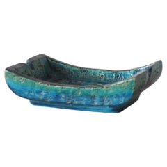 Mid-Century Modern Rimini Blue Ceramic Ashtray by Aldo Londi for Bitossi