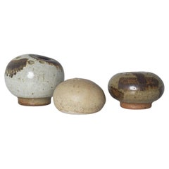 Jarrones de cerámica de Mushroom Studio, diseñados por Erik Græser, Dinamarca, década de 1960, juego de 3