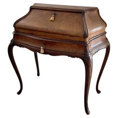 Fine French Louis XV Style Fall Front Secretary Desk with Queen Anne Legs