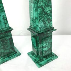 Natural Malachite Obelisk Pair
