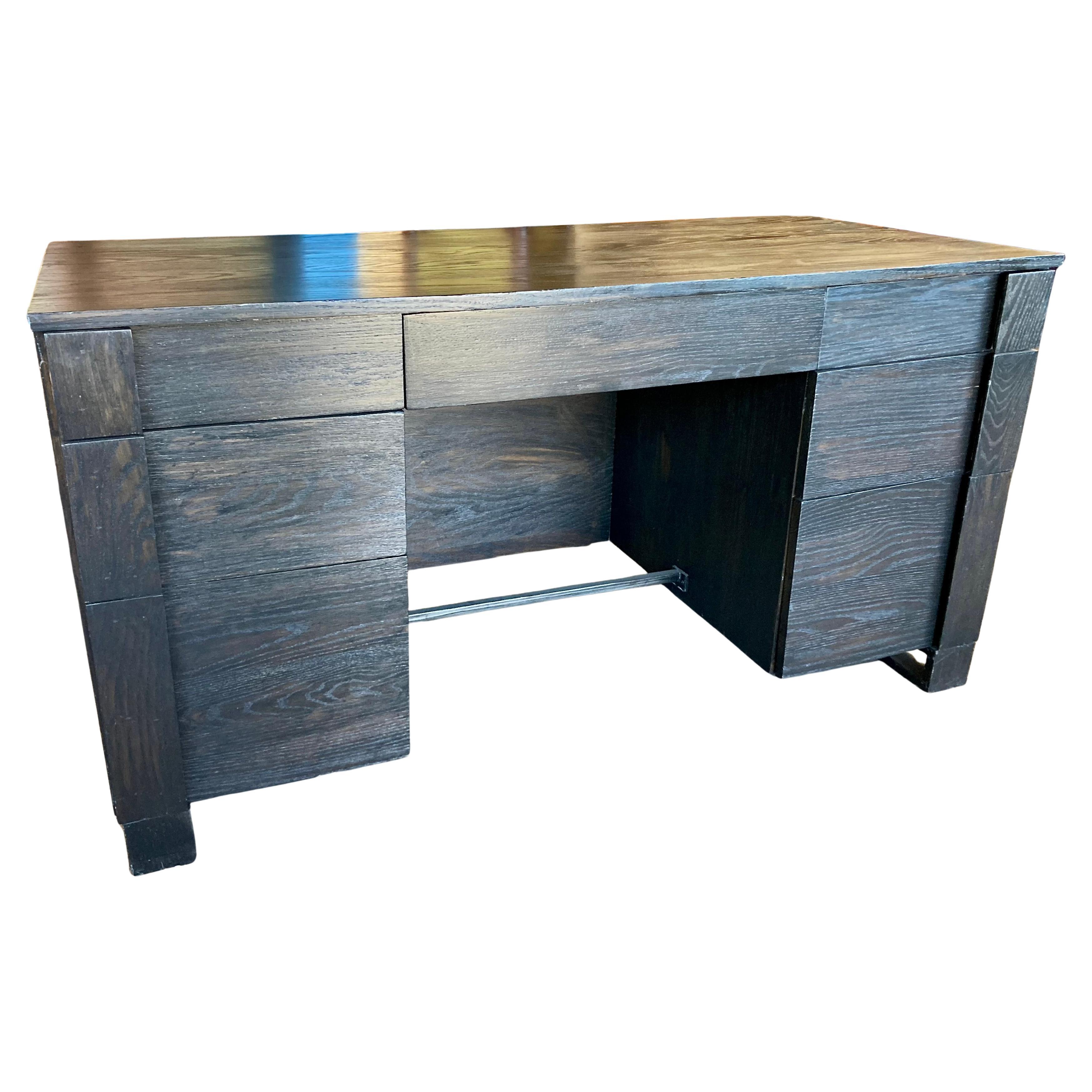 Custom Craftsman Style Oak Desk - Ebonized For Sale