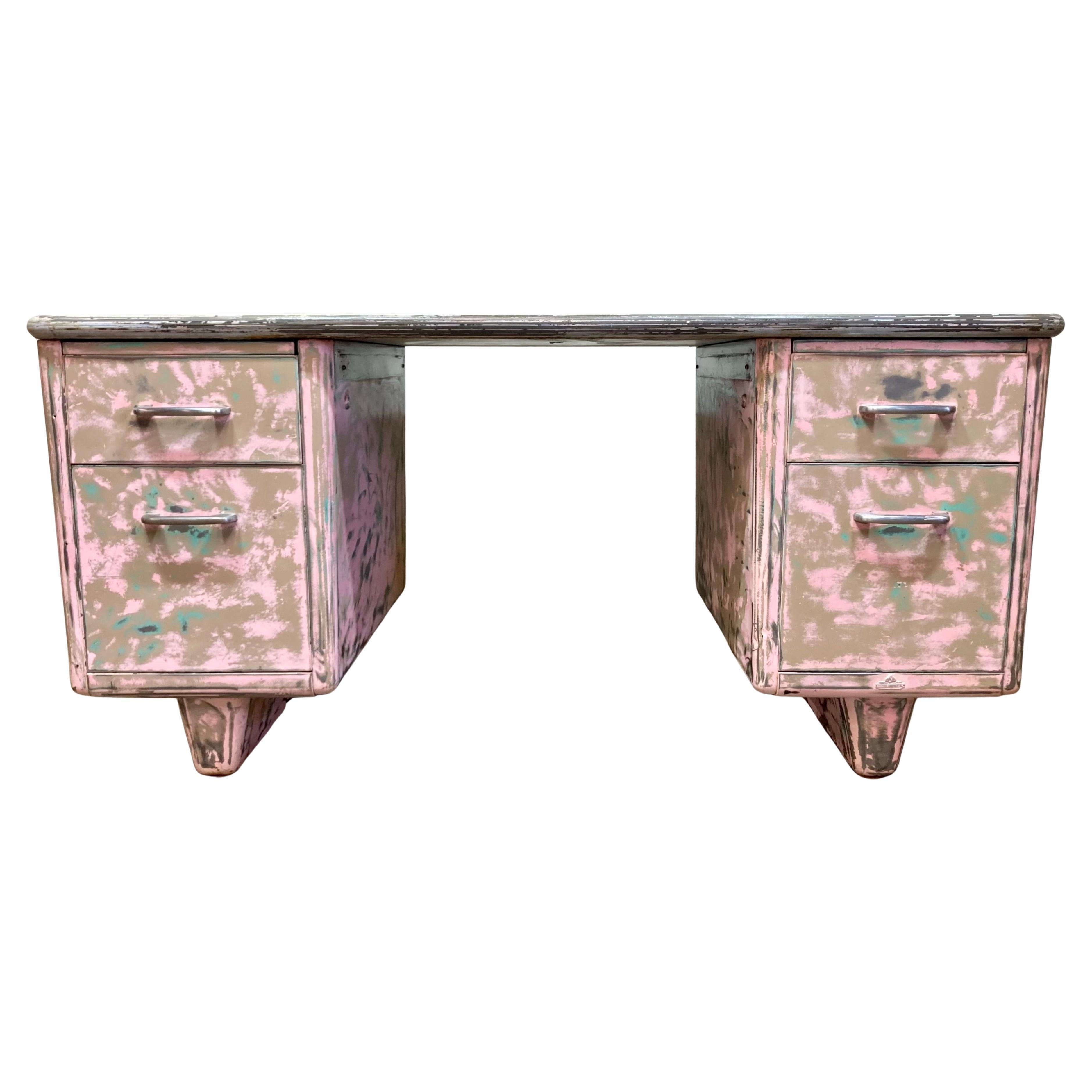 Pink Allsteel Bumper Top Desk