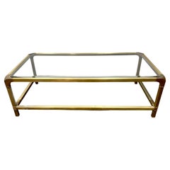 Vintage Brass and Glass Mastercraft Coffee Table