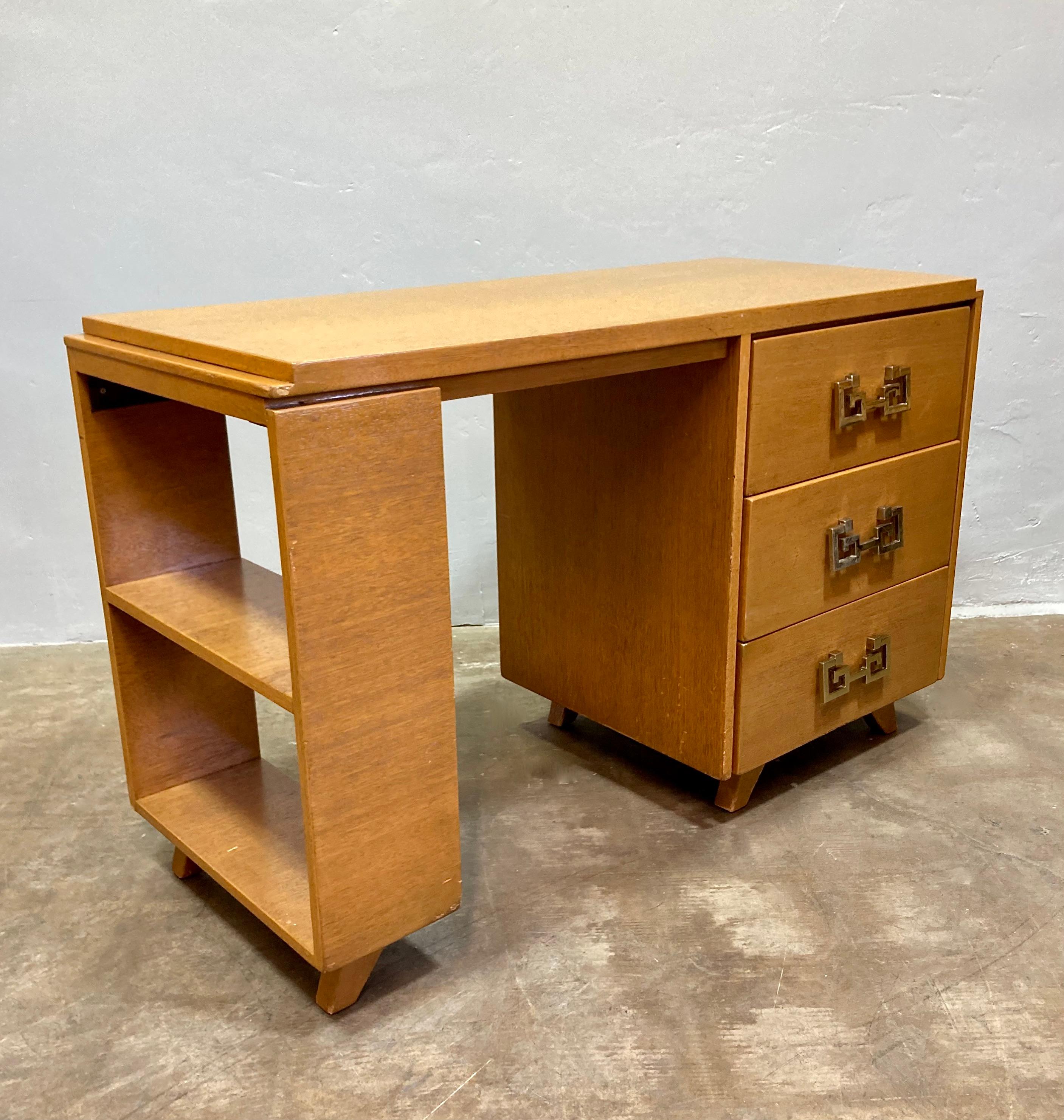 Small Mid-Century Wood Desk For Sale 7