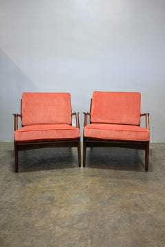 Conjunto de sillones escandinavos de mediados de siglo, de Selig, de los años 50, totalmente restaurados
