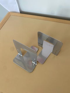 Powdercoated Vintage Steel Library Bookend (5" Chrome)