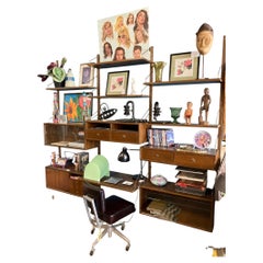 Large Danish 1960's Teak Modular Wall Unit by Selig