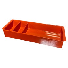 Powder-Coated Vintage Steel Drawer Organizer - Orange