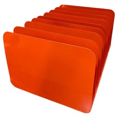 Custom Powder-Coated 8 Slot Steel Organizer - Vivid Orange