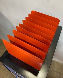 Custom Powder-Coated 8 Slot Steel Organizer - Vivid Orange