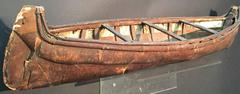 Great Early Birch Bark Canoe Model