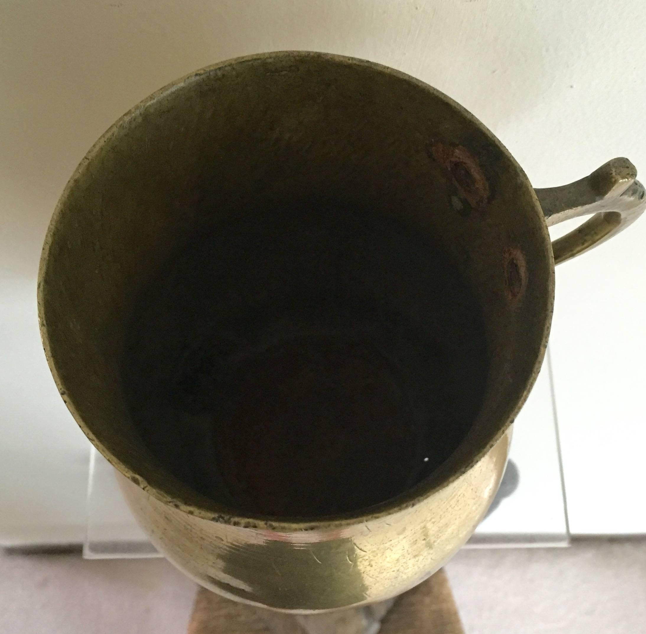 Dutch Early Continental Brass Tankard with Character
